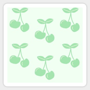 Green cherry pattern Sticker